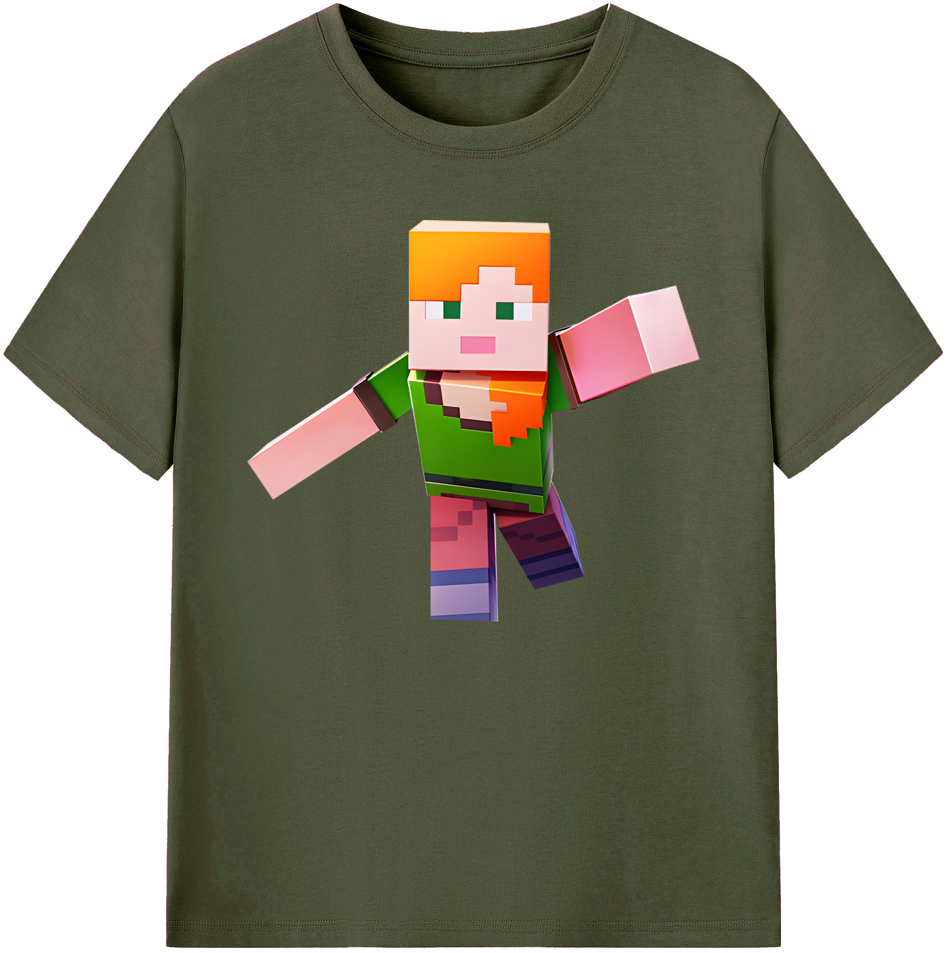 （画像用） マインクラフト ブロックの世界 Minecraft MC Block world 綿100％ メンズ半袖Tシャツ｜肌触りやわらか＆通気性